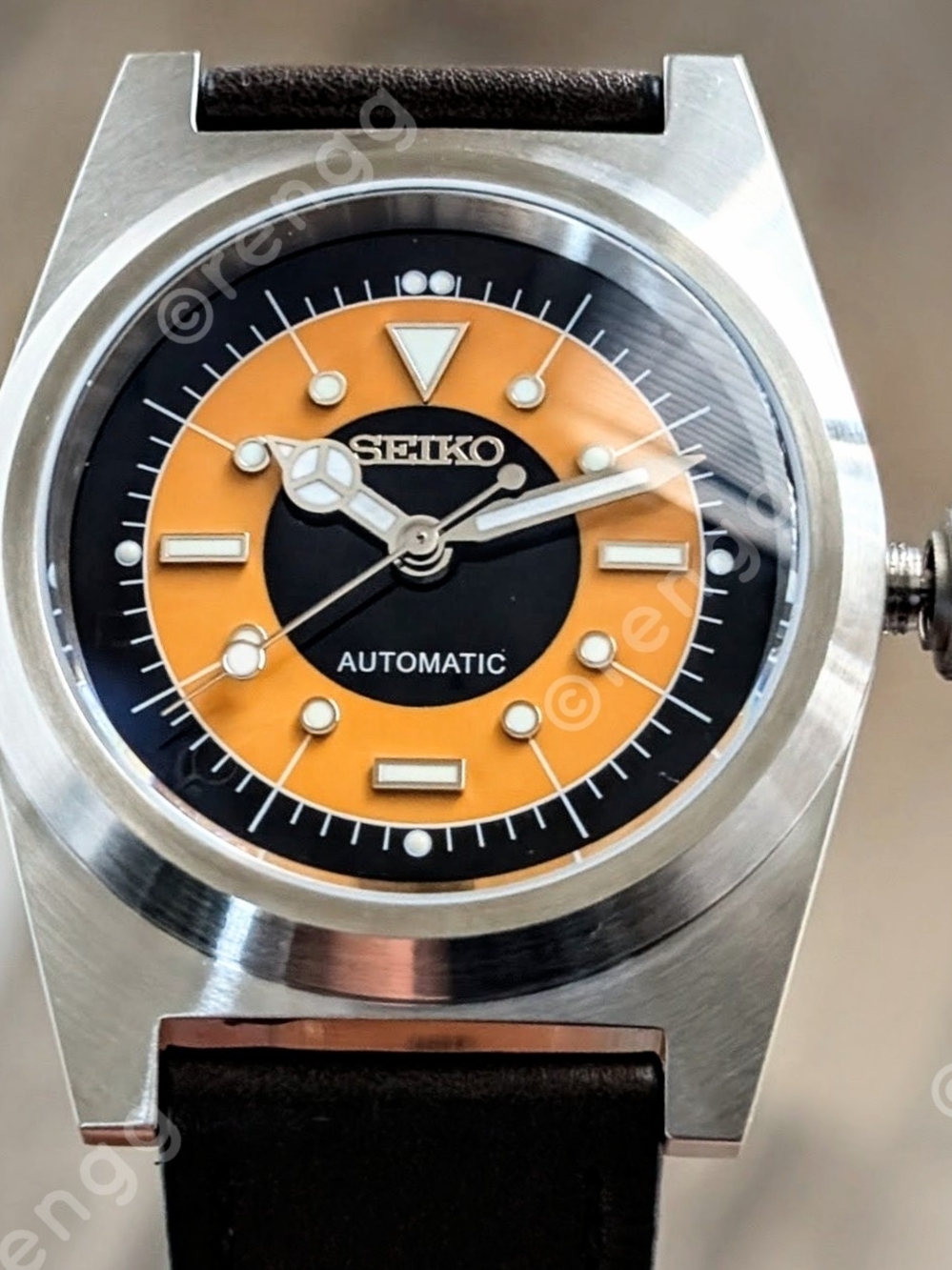 38mm DressWatch Seiko TMI VH31 "The Eye" Mod Watch Smooth Sweep Second Sapphire - Picture 7 of 12